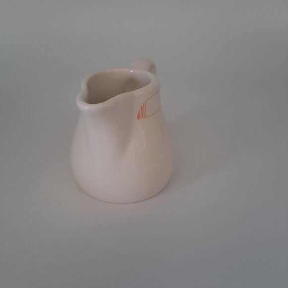 Syracuse Syralite Creamer Pitcher With Orange Stripe Design - Picture 2 of 10